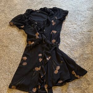 Madewell Black Floral Mini Dress
